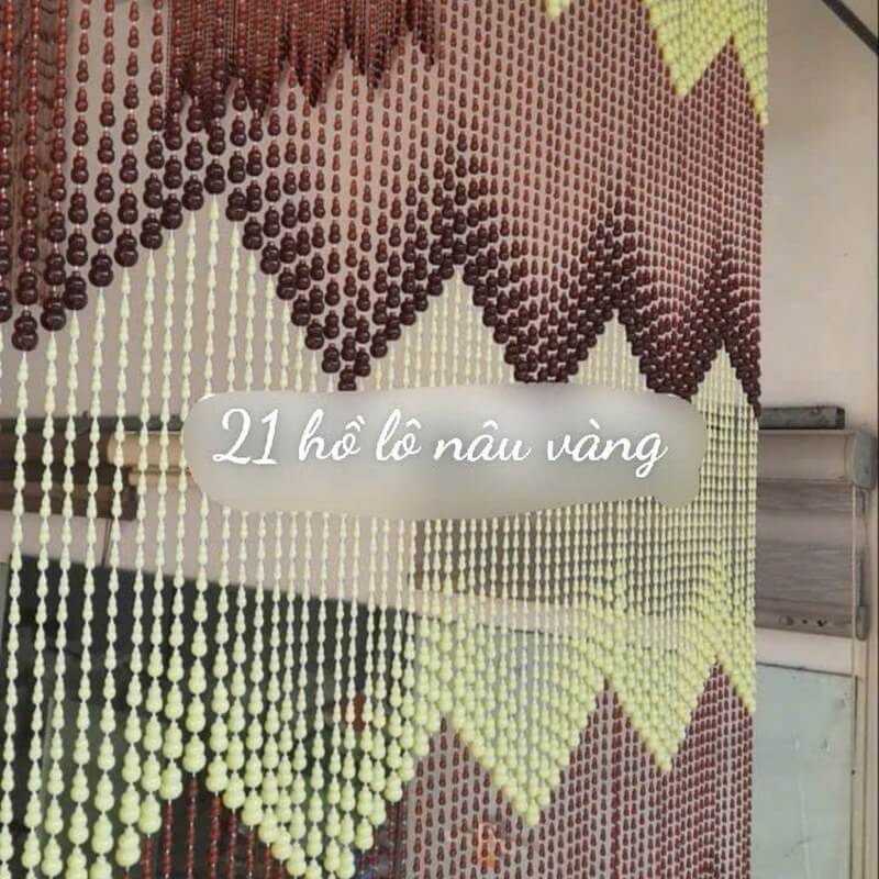Rèm Hạt Nhựa hồ lô nâu vàng